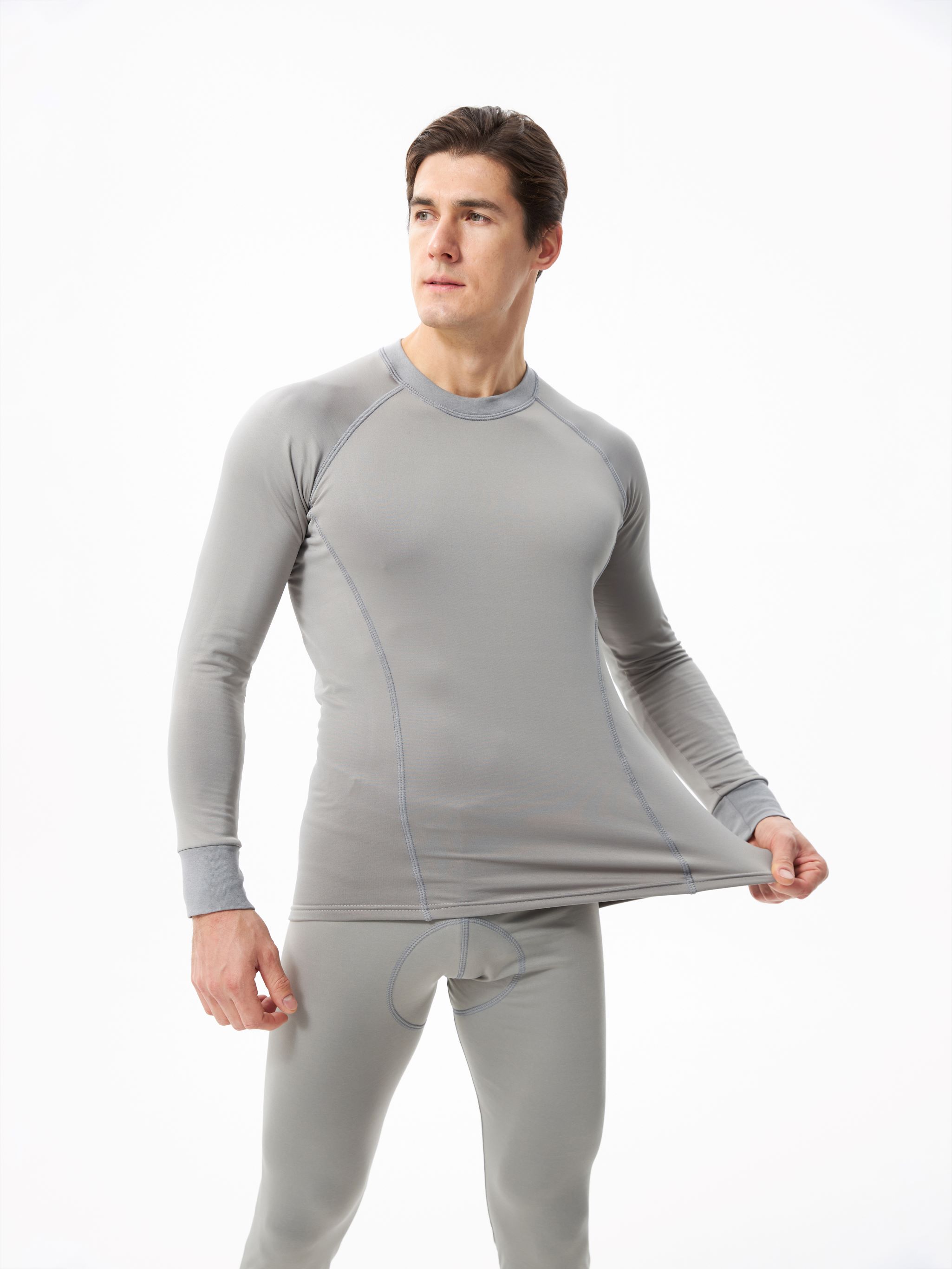 Термобельё в комплекте (фуфайка. кальсоны) EcoDry RealMan серое