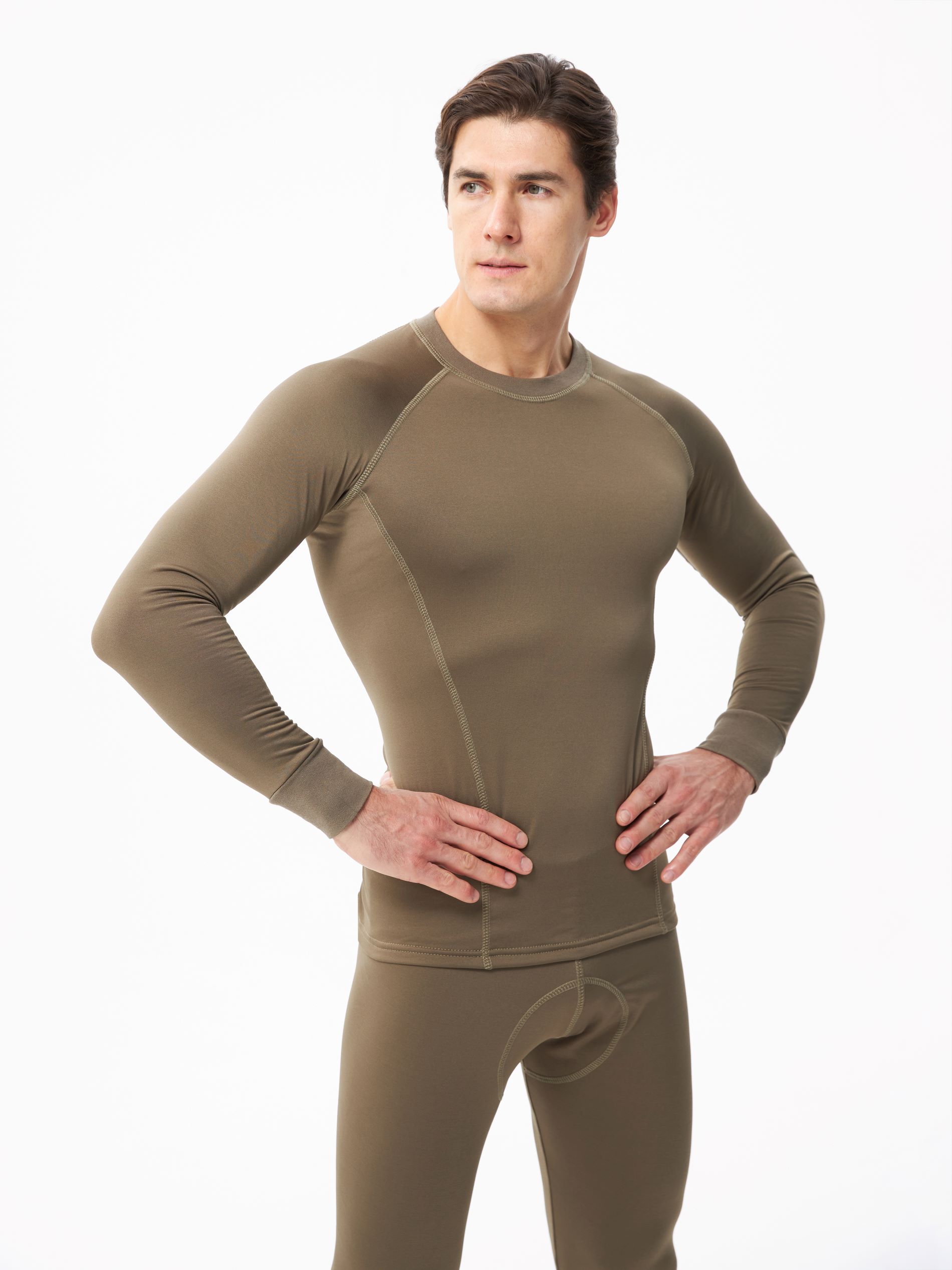 Термобельё в комплекте (фуфайка. кальсоны) EcoDry RealMan хаки